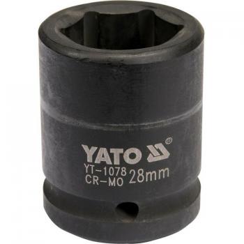 Toma de llaves de impacto Yato YT-1078, cubos insertables, 1/2, acero al cromo vanadio, acabado mate, compatible con herramientas neumáticas y eléctricas