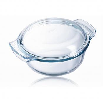 Pyrex Classic Vidrio - Cazuela redonda con tapa, 3.5 l