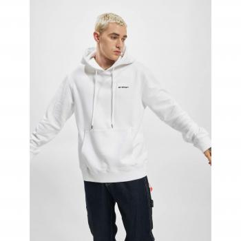 Off-White Slim Fit Diagonal Stripe Hoodie with Scribble Logo in White - Men's Regular Size 36