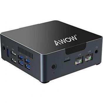 AWOW Mini PC AK34 Windows 10 6GB DDR4 128GB SSD Desktop Computer Intel Celeron N3450 4K HD/Dual LAN/2.4G+5G WiFi/BT 4.2/HDMI