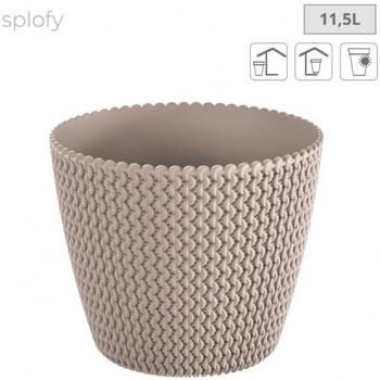 X Maceta Redonda 11,5L Prosperplast Splofy de Plástico en Color Mocca, Ø29,5 x 24,9 cm