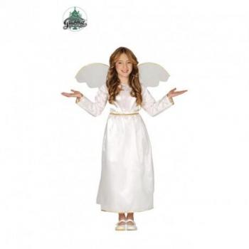 Disfraz de Ángel para Niña 10/12 Años - Vestido y Alas para Navidad, Carnaval y Obras Religiosas (sin Accesorios)