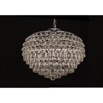 Lámpara colgante Adaliz de cristal cromado con 6 luces y longitud de 45 cm