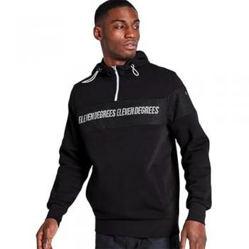Sudadera con Capucha de Malla y Cremallera Cuarta - Negra (L)