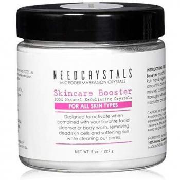 Cristales de microdermabrasión NeedCrystals, exfoliante facial. Exfoliante facial natural para pieles apagadas o secas mejora cicatrices de acné, espinillas negras, tamaño de poro, arrugas, manchas y textura de la piel. 227 Gramos