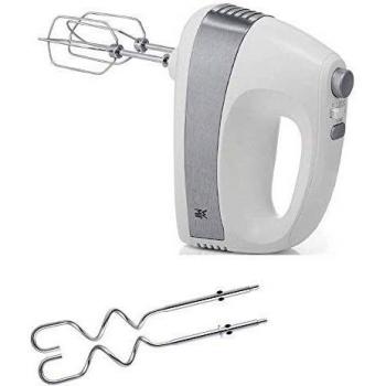 WMF Kult - Batidora de varillas 2 en 1, accesorios para amasar y para batir, acabado de acero inoxidable cromargan mate, 300 W, 5 velocidades, blanco
