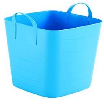 Cesta de Plástico Azul 25 Litros Impermeable y Resistente al Calor para Interiores y Exteriores