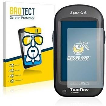 BROTECT Protector Pantalla Cristal Híbrido Compatible con CompeGPS TwoNav Sportiva2 Protector Vidrio - [Dureza 9H, Anti-arañazos]