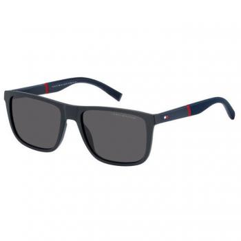 Tommy Hilfiger Rectangle Men's Stylish Sunglasses in Blue and Grey, Size: 56 MM