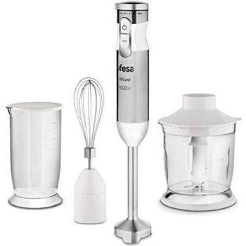 Ufesa BP4572 Deluxe - Batidora de Varilla, 1000 W, 20 Velocidades Y Función Turbo, Plástico, Blanco y Gris