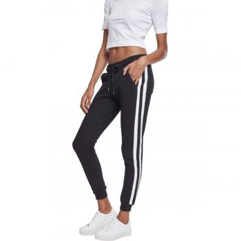 Urban Classics Women's College Contrast Jogger Pants Black/White/Black