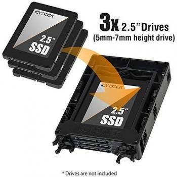 Marco de instalación EZ-FIT Trio 3x2,5 SSD/HDD en bahía de 3,5 - Negro