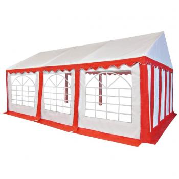 vidaXL Carpa de Jardín de PVC 3x6m Rojo y Blanco Pabellón Cenador de Exterior