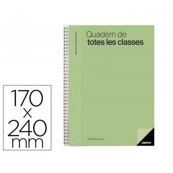 Cuaderno de todas las clases profesorado Addittio 256 páginas día página color verde 170x240 mm catalán
