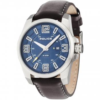 Police Reloj Analógico para Hombre de Cuarzo con Correa en Cuero PL14762JS.03