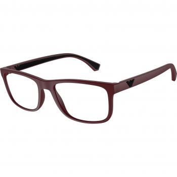Emporio Armani EA3147 Col. 5261 Men's Eyeglasses Burgundy Square Frame Size 53 - Blue Light Block Available