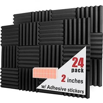A2S Protection Paneles Acústicos de Espuma 2X12X12 Azulejos Incombustibles Insonorizados- Alta Calidad –Ideales para el Aislamiento Acústico de Casas Estudios –Densidad 25Kg/CMB