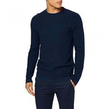 SELECTED HOMME Slhkent Crew Neck B suéter, Azul