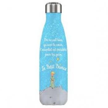 Botella Térmica El Principito 500ml Azul con Frase Le Petit Prince