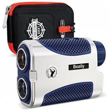 Bozily Telémetro Golf/Caza 1500 Y/M, 6X Aumento Laser Range Finder con Pendiente On/Off, Flag-Lock Tech con Vibración, Medición de Velocidad, Escaneo Continuo, Batería, para Golfista Profesional