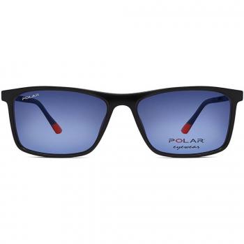 Polar 470 Clip-On Polarized Men's Sunglasses Black 55mm
