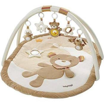 Fehn 160888 Rainbow Manta de actividades 3D, con arco de juego con 5 juguetes extraíbles para que el bebé juegue y se divierta desde el nacimiento, Medidas: 80 x 105 cm