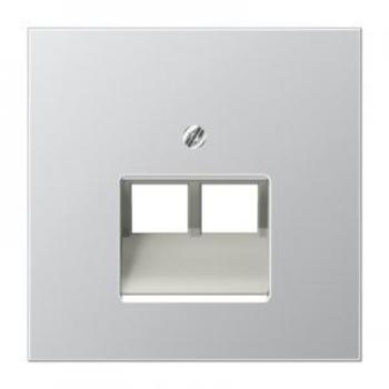 Placa Central 2 Tomas Teléfono UAE Aluminio JUNG 0712127727