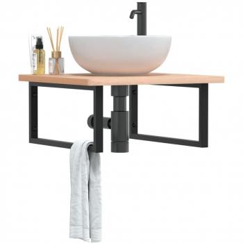Soportes estante de lavabo rectangular 2 uds acero blanco y negro vidaXL