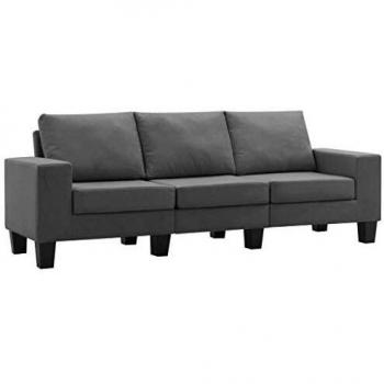 vidaXL - Sofá de 3 plazas, color gris oscuro