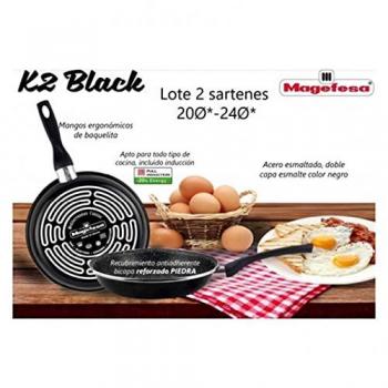 Sartenes Negras Magefesa Alta Calidad 20 y 24 cm Lote