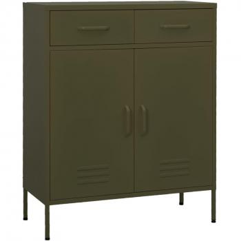 vidaXL Storage Cabinet Olive Green 80x35x101.5 cm Steel