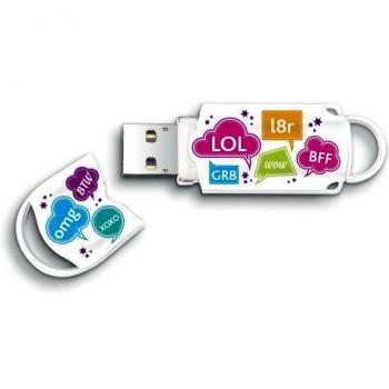 Integral - Memoria USB (8 GB, USB 2.0, Type-A, Tapa), multicolor