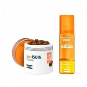 Pack Fotoprotectores Isdin Hydro Oil SPF30 200 ml + Sunisdin 30 Cápsulas