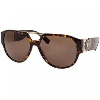 Versace 0VE4371 Sunglasses, DARK HAVANA/BROWN, 58/16/140