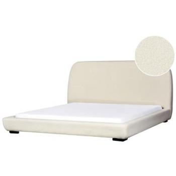 Cama Super King Size Clásica con Cabecero Tapizado en Bouclé Beige 180 x 200 cm Roisel