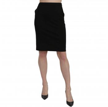 Gianfranco Ferré High Waist Pencil Cut Knee Length Formal Skirt - Black, Size: XS