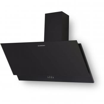 Campana extractora inclinada 90 cm, 594 m³/h, 3 velocidades, Cristal Negro/Negro Mate SCHNEIDER SCHD2A90EBS