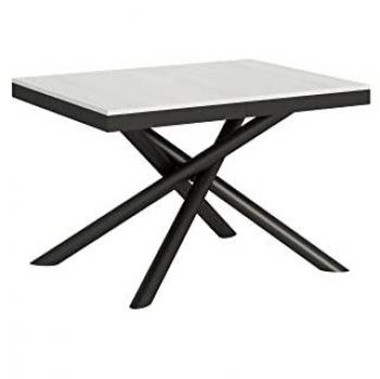 Mesa extensible 90x120/380 cm Famas Evolution con estructura antracita y acabado en fresno blanco