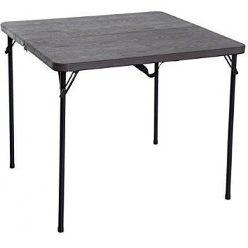 Outsunny Mesa de Camping Plegable y Portátil Tipo Mesa Buffet Auxiliar Ligera y Multiusos con Asas PP 86x86x71.5cm