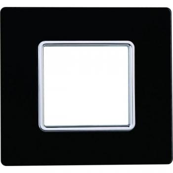 Placa de vidrio negro 2 módulos serie Solar compatible con BTicino Matix