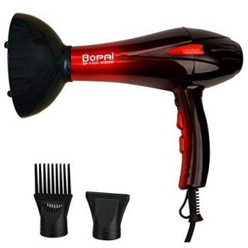 Secador de Pelo Profesional 4000W BP-5500 con 3 Temperaturas, 2 Velocidades, Difusor y Accesorios RAINBOW WALKER, RIZADOR 3 en 1