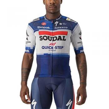 Castelli Maillot Manga Corta Climber´s 3.1 Soudal Quick-step 2023, color azul y blanco, talla L, características: diseño aerodinámico, tejido ligero y transpirable, paneles de malla