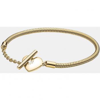 Pulsera Pandora Shine Moments Cadena de Serpiente con Cierre en T y Corazón