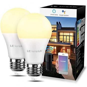 LE Bombilla LED Inteligente WiFi Ajustable, Smart WiFi E27 9W = 60W, Control Remoto y Control de Voz, Fonciona con Alexa y Google Home, Blanco Cálido 2700K, 806lm, No Se Requiere Hub, Paquete de 2