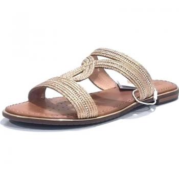 Sandalias Planas Geox para Mujer en Color Metal - Modelo GEOX SANDALIA GOLD