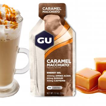 GU Energy Gel Energizante de Caramel Macchiato - Paquete de 24 x 32 gr - Total: 768 gr