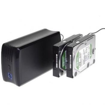 Bluestork BS-EHD-35/DUALB - Carcasa dual para disco duro externo 3,5