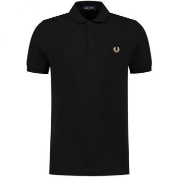 Fred Perry Men's Short Sleeve Cotton Piqué Polo Shirt - Black/Gold