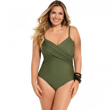 VENCA Bañador Liso Moldeador Mujer by Vencastyle - 013549,Verde Musgo,42