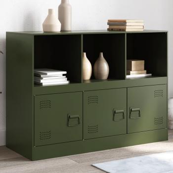 Aparador de acero verde oliva 99x39x73 cm Vidaxl